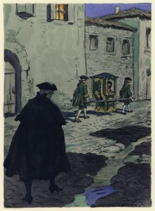 Illustration til Casanovas erindringer (farvelitografi) af Jules Marie Auguste Leroux