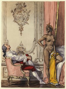 Illustration til Casanovas erindringer (farvelitografi) af Jules Marie Auguste Leroux