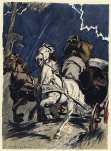Illustration til Casanovas erindringer (farvelitografi) af Jules Marie Auguste Leroux