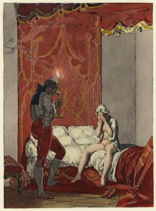 Illustration til Casanovas erindringer (farvelitografi) af Jules Marie Auguste Leroux