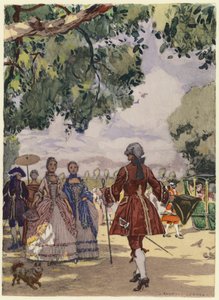 Illustration til Casanovas erindringer (farvelitografi) af Jules Marie Auguste Leroux