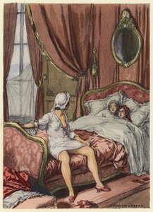 Illustration til Casanovas erindringer (farvelitografi) af Jules Marie Auguste Leroux