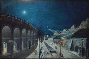 Point-du-Jour-viadukten og bastion 35, marts 1870 af Jules Mary