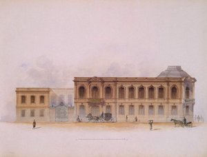 Stroganov-paladset i Sankt Petersborg. Facade, 1863 af Jules Mayblum
