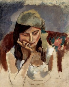 Damen med turbanen. Maleri af Jules Pascin (1885-1930)