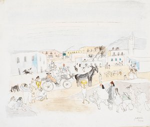 Landskab med Vogn og Figurer, Tunis af Jules Pascin