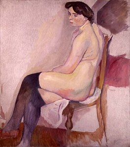 Nøgen med sorte strømper, c.1906 (olie på lærred)