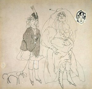Personnages, ca.1906 (pen og blæk og vask på papir) af Jules Pascin