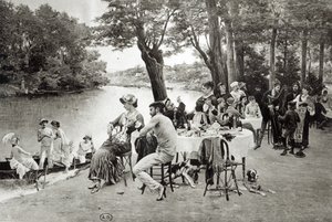 Scene på bredden af floden Marne (fototypi) af Jules Scalbert