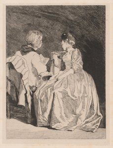 La Lecture (Læsningen) af Jules de Goncourt, after Jean Honoré Fragonard