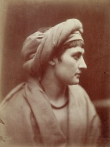 Portræt af en kvinde med turban af Julia Margaret Cameron