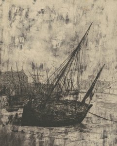 Både ved Peel - Isle of Man, 1889. af Julian Alden Weir