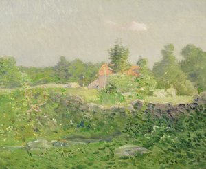 Landskab og gård, ca. 1895 (olie på lærred) af Julian Alden Weir