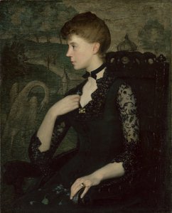 Den sorte blondekjole (Portræt af kunstnerens kone)