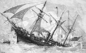 Forliset af "Alabama" af Julian Oliver (after) Davidson