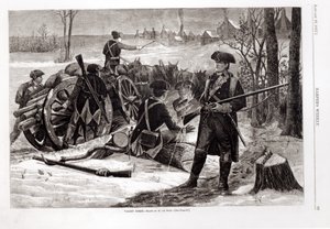 Vinterscene ved Continental Army Campment ved Valley Forge, Pennsylvania, 1780, fra 