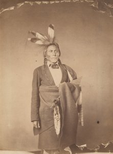 Hin-han-du-ta, The Red Owl, en høvding af Mde-wa-kan-ton Sioux, 1858 (foto) af Julian Vannerson