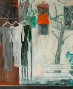 The Clothes Shop, 2016 (olie på lærred) af Julie Held