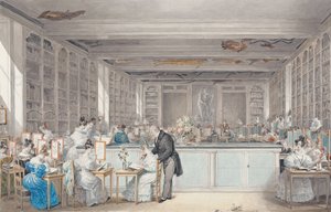 Pierre-Joseph Redoutés skole for botanisk tegning i Salle Buffon i Jardin des Plantes, 1830 (wc og grafit på papir) af Julie Ribault