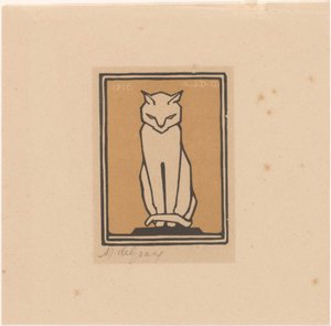 siddende kat af Julie de Graag (signed by artist)