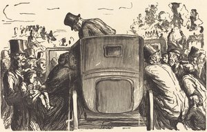 Verdensudstilling: Udlændingen finder alle de ønskværdige faciliteter... af Julien Antoine Peulot after Honoré Daumier