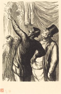 Verdensudstilling: En rigtig cicerone af Julien Antoine Peulot after Honoré Daumier