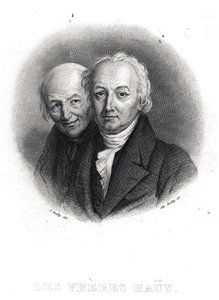 Brødrene Hauy: Rene-Just (1743-1822) og Valentin Hauy (1745-1822), graveret af Alphonse Boilly (1801-67) (stik) (s/h foto) af Julien Leopold (after) Boilly