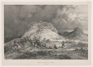 Ruinerne af Chateau dArtns nær Huelgoat, Bretagne, 1845-1846. af Julien Louis Jacottet