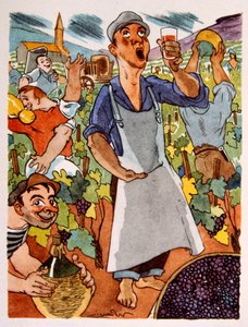 fransk vingård. 1944. Illustration af Julien Pavil af Julien Pavil