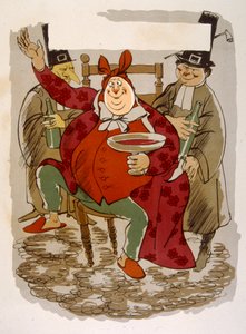 Humoristisk vinillustration 1946.Illustration af Julien Pavil