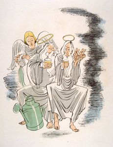 Humoristisk vinillustration 1946.Illustration af Julien Pavil af Julien Pavil