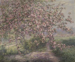 Et blomstrende æbletræ (olie på lærred) af Juliette Wytsman