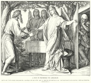 En søn er lovet til Abraham (gravering) af Julius (after) Schnorr von Carolsfeld