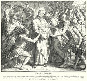 Kristus er forrådt (gravering) af Julius (after) Schnorr von Carolsfeld