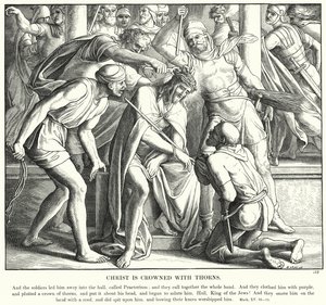 Kristus er kronet med torne (gravering) af Julius (after) Schnorr von Carolsfeld