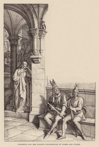Criemhild og hendes riddere generet af Hagen og Volker (kobberstik) af Julius (after) Schnorr von Carolsfeld