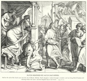 David foragtet af Sauls datter (gravering) af Julius (after) Schnorr von Carolsfeld