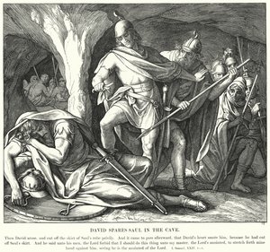 David sparer Saul i hulen (gravering)