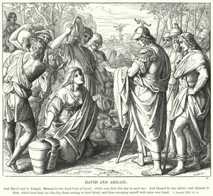 David og Abigail (gravering) af Julius (after) Schnorr von Carolsfeld