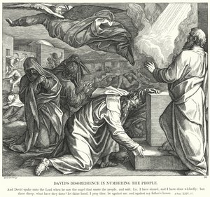 Davids ulydighed ved at nummerere folket (gravering) af Julius (after) Schnorr von Carolsfeld