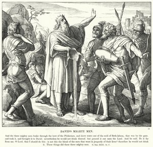 Davids mægtige mænd (gravering) af Julius (after) Schnorr von Carolsfeld