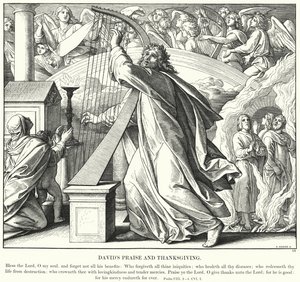 Davids lovprisning og taksigelse (gravering) af Julius (after) Schnorr von Carolsfeld