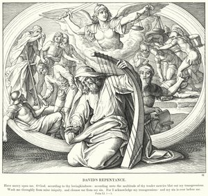 Davids omvendelse (gravering) af Julius (after) Schnorr von Carolsfeld
