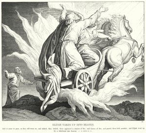 Elias taget op i himlen (gravering) af Julius (after) Schnorr von Carolsfeld