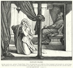 Hannahs bøn (gravering) af Julius (after) Schnorr von Carolsfeld