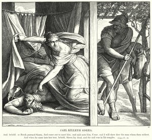 Jael Killeth Sisera (gravering) af Julius (after) Schnorr von Carolsfeld
