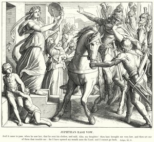 Jephthas udslætsløfte (gravering) af Julius (after) Schnorr von Carolsfeld