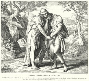 Jonathans pagt med David (gravering) af Julius (after) Schnorr von Carolsfeld