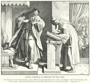 Josiah Sendeth for at spørge Herren (gravering) af Julius (after) Schnorr von Carolsfeld