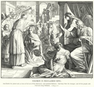 Salomon er udråbt til konge (gravering) af Julius (after) Schnorr von Carolsfeld
